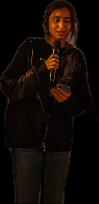 A founder demoing