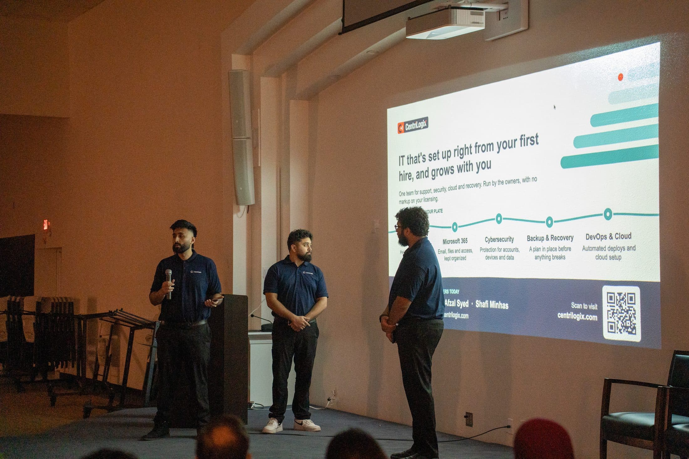CentriLogix presenting under their slide